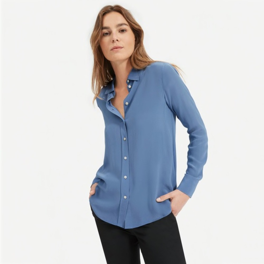 Everlane The Clean Silk Relaxed Shirt // 8 // NWT